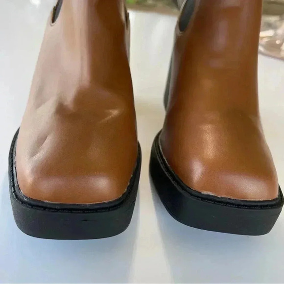 MIA Dru Chelsea Platform Boot Bootie Chunky Block Heel Cognac Size 11 New no box - Picture 7 of 11